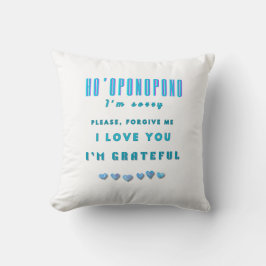 Ho'oponopono Healing Mantra - Light Blue Spiritual Kissen