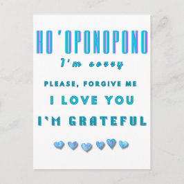 Ho'oponopono Healing Mantra - Light Blue Spiritual Postkarte