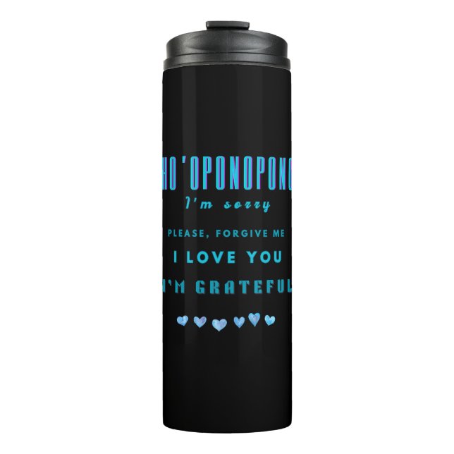 Ho'oponopono Healing Mantra - Light Blue Spiritual Thermosbecher (Vorderseite)
