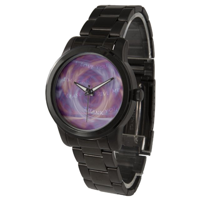 Ho'oponopono Lila Smoke Armbanduhr (Schrägansicht)