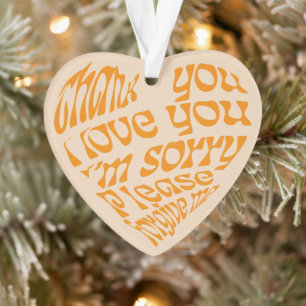 Ho'oponopono Texte en forme de coeur Orange