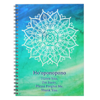 Ho'oponopono Vergebungsjournal | Blau Grün Notizblock