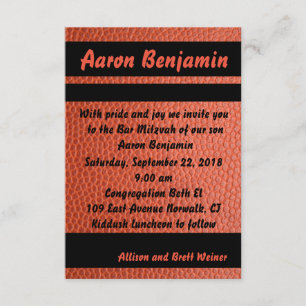 Hoops Bar Mitzvah Invitation Orange