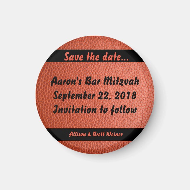 Hoops Bar Mitzvah Magnet (Devant)