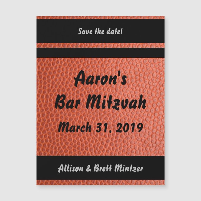 Hoops Bar Mitzvah Magnet avec Enveloppe (Devant)