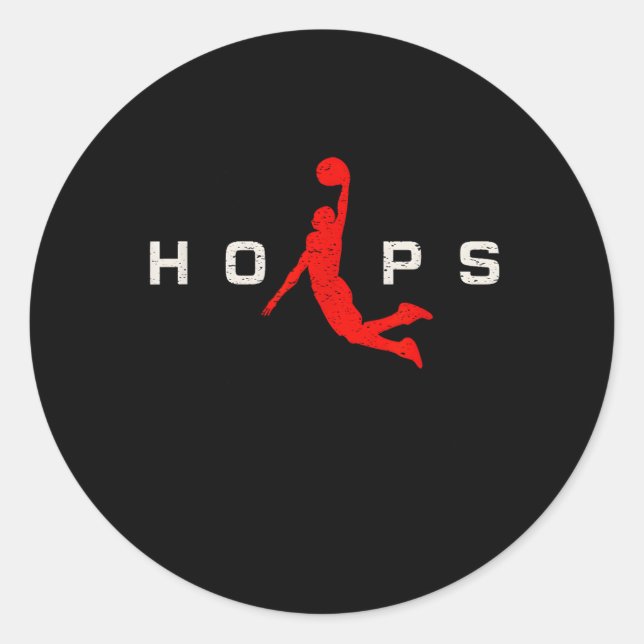 Hoops - Baseball Runder Aufkleber (Vorderseite)
