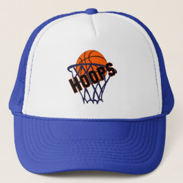 Hoops Basketball & Net Trucker Hat/Cap Truckerkappe