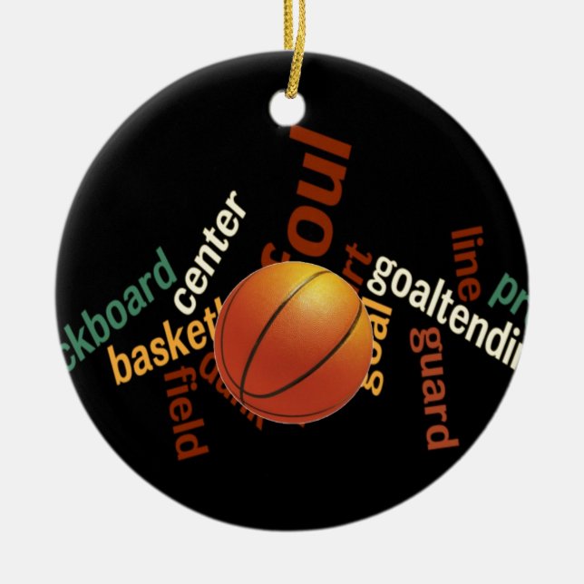 Hoops Basketball Sport Fanatics.jpg Keramik Ornament (Vorne)