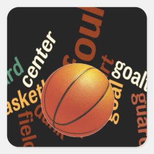 Hoops Basketball Sport Fanatics.jpg Quadratischer Aufkleber