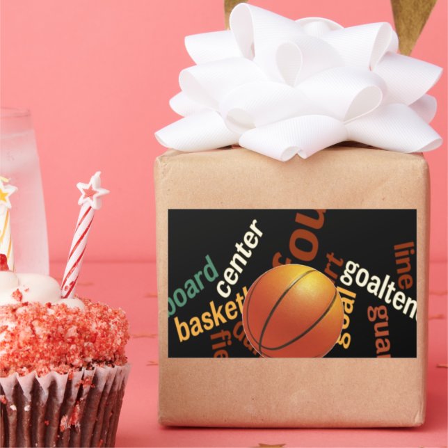 Hoops Basketball Sport Fanatics. Rechteckiger Aufkleber (Party)