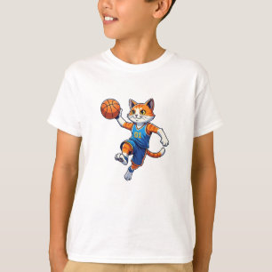 Hoops Cat Basketball Design Funny Cut Lover T-Shirt