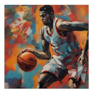Hoops Dribbball Basketball Sportgeschenke Kunstwer Poster