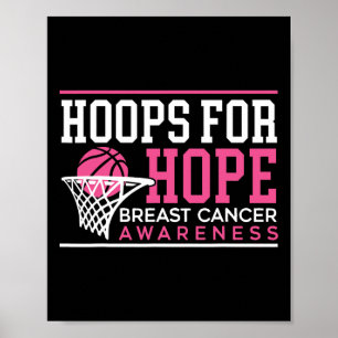 Hoops for Hope Basketball Player Brustkrebs Awa Poster