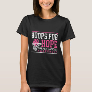 Hoops for Hope Basketball Player Brustkrebs Awa T-Shirt