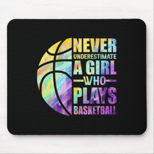Hoops Girls unterschätzen nie ein Mädchen, das B s Mousepad