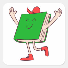 Hooray Book Express Quadratischer Aufkleber