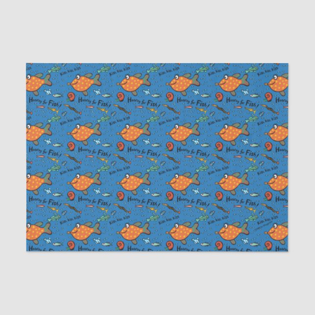 Hooray für Fisch-Muster Seidenpapier (Vorderseite)