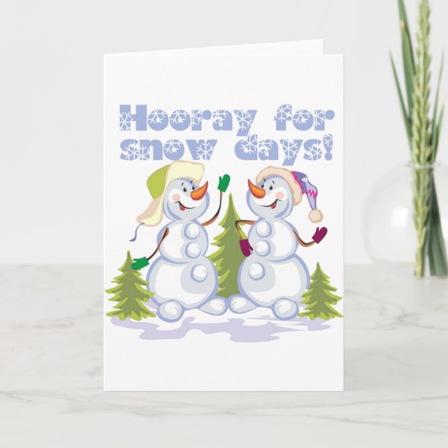 HOORAY für Schneetage! Feiertagskarte (Vorderseite)