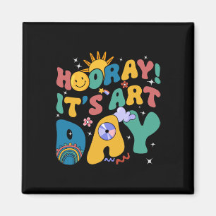 Hooray It's Art Day Art Teacher Rainbow Niedlich S Magnet
