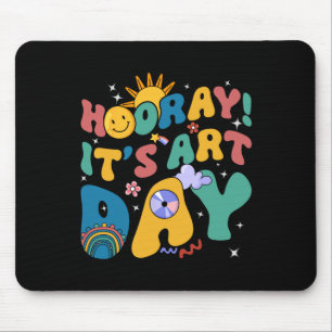Hooray It's Art Day Art Teacher Rainbow Niedlich S Mousepad