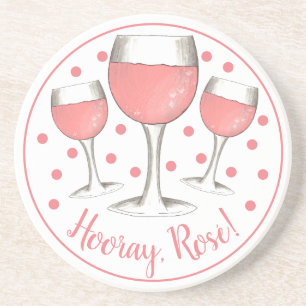 Hooray, Rosé! Rosa Rosa Rosa Weinkeller Getränkeuntersetzer