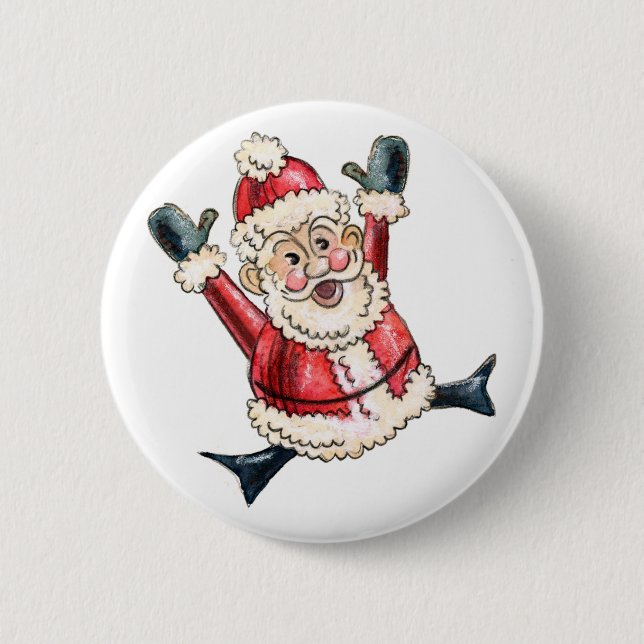"Hooray Santa!" Button (Vorderseite)