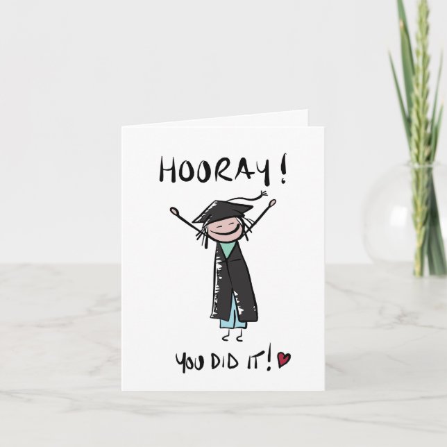 Hooray Sie haben es getan Abschluss Card Karte (Vorderseite)