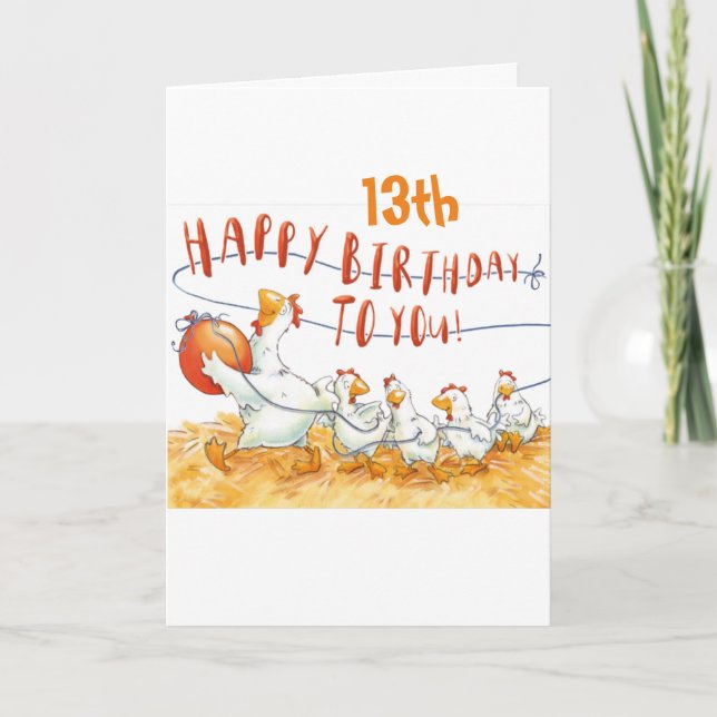 HOORAY ****SUR VOTRE 13e ANNIVERSAIRE**** Carte (Devant)