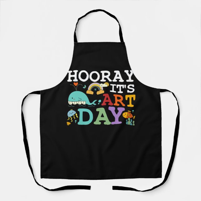 Hoorday its Art Day Kunstlehrer Rainbow Niedlich S Schürze (Vorderseite)