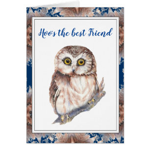 Hoo's The Best Friend Cute Little Owl Bird