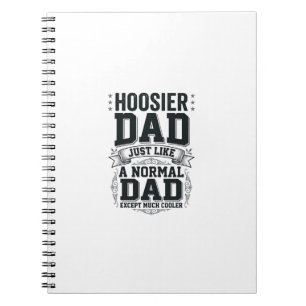 Hoosier Dad Vintage Engraving Zitat Shirt Design_1 Notizblock