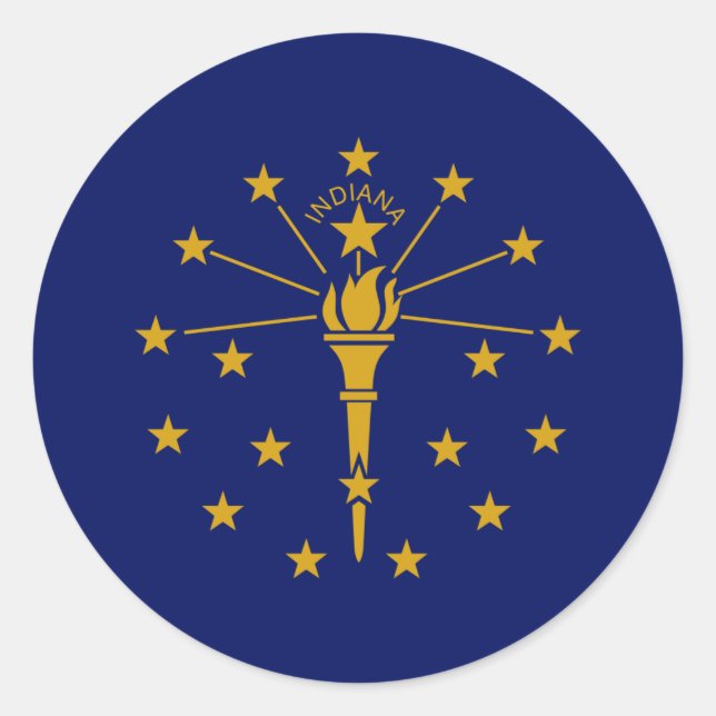 Hoosier Flag, Flagge von Indiana Runder Aufkleber (Vorderseite)