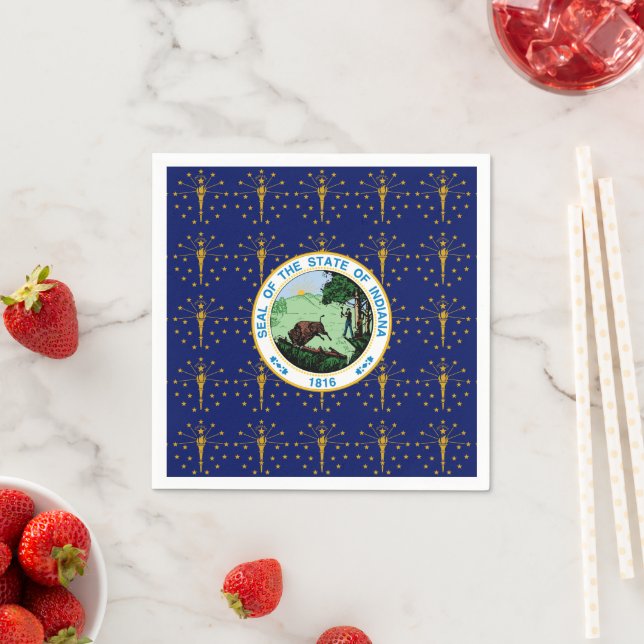 Hoosier Flag & Seal, Flag of Indiana Serviette (Beispiel)
