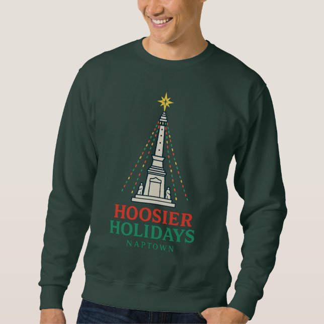Hoosier Sweatshirt de vacances, Naptown Circle Cit (Devant)