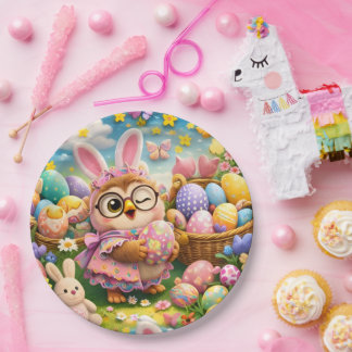 hoot at easer party plate pappteller