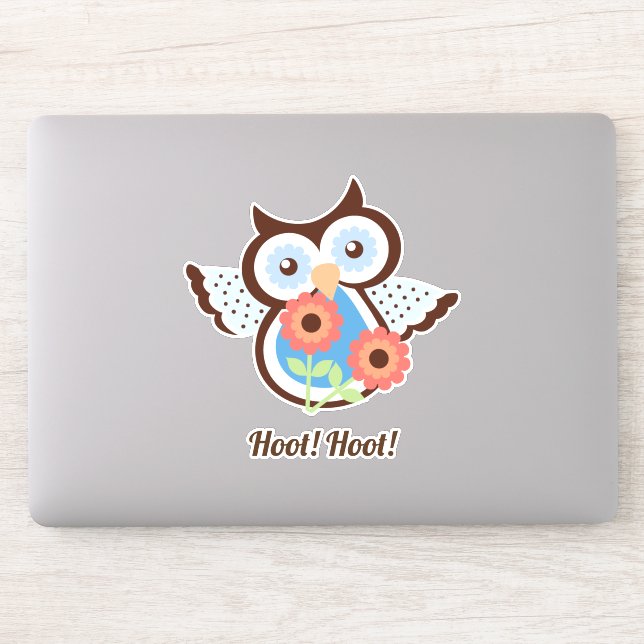 Hoot Hoot! Blütenuhu Aufkleber (Computer)