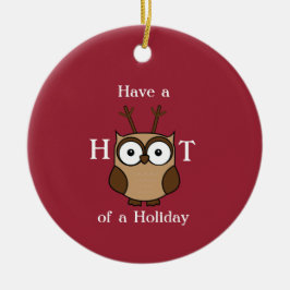 Hoot of a Holiday Custom Year Keramikornament