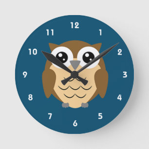 Hoot Owl Design Runde Wanduhr