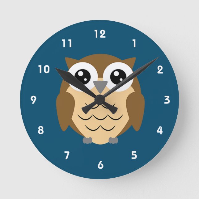 Hoot Owl Design Runde Wanduhr (Vorderseite)