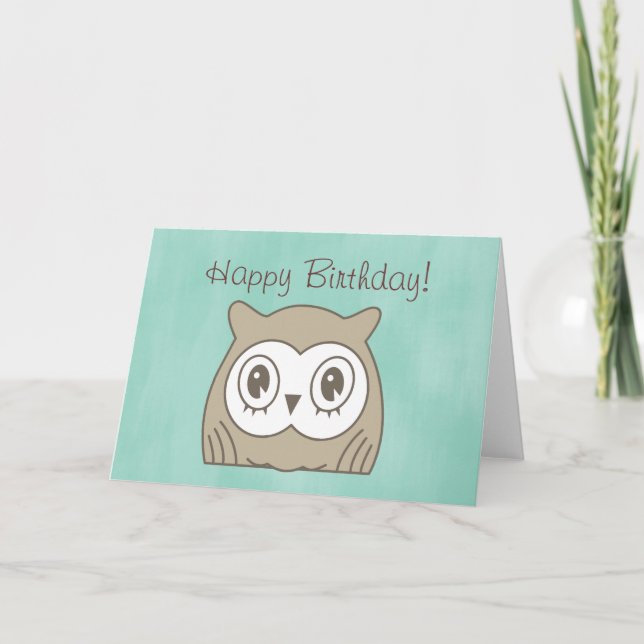 Hoot OWL Geburtstagskarte Karte (Vorderseite)