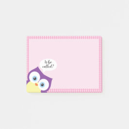Hoot Owl Woodland Animal Wildlife Whimsical Post-it Klebezettel