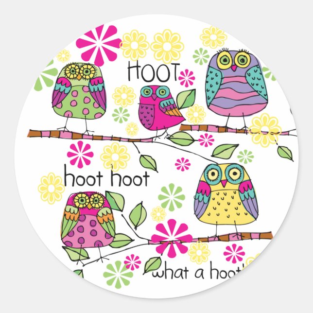 Hootie Owl Runder Aufkleber (Vorderseite)