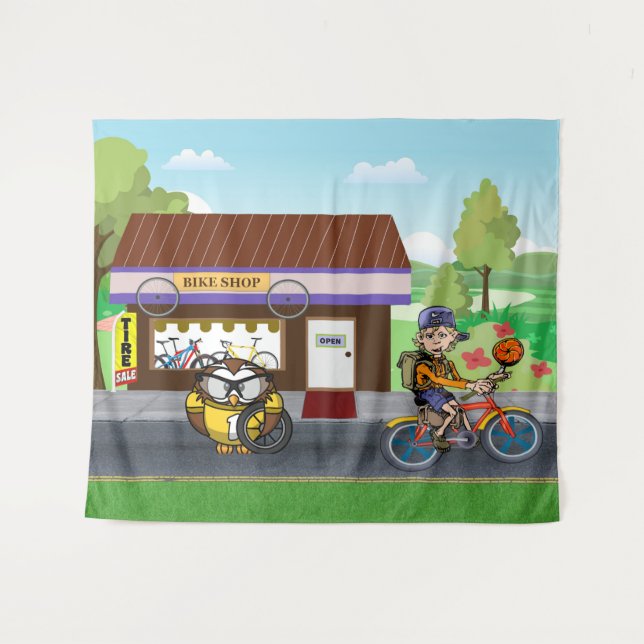 Hootin' Cycles Wandteppich (Vorderseite (Horizontal))