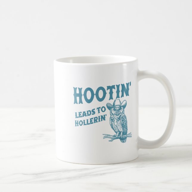 Hootin' führt zu Hollerers lustiger Eule Kaffeetasse (Rechts)