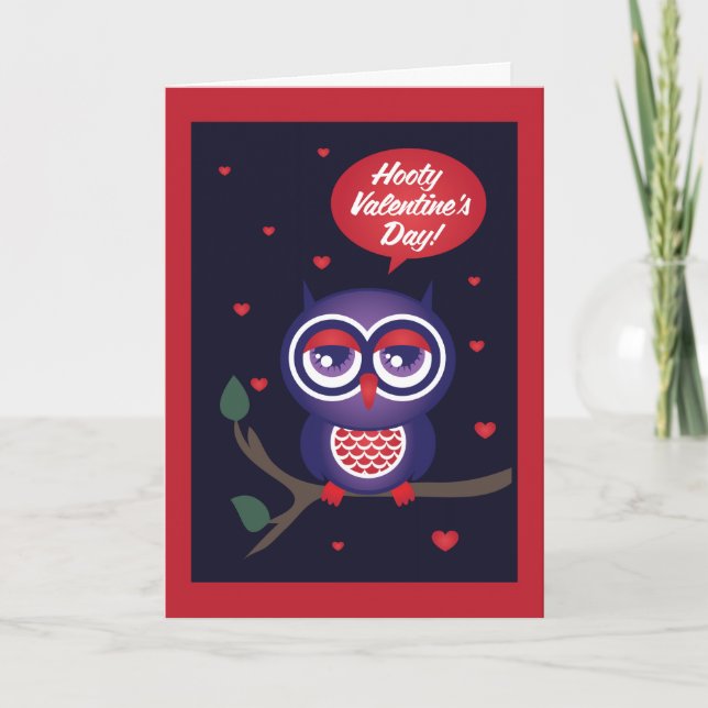 Hooty Valentinstag Feiertagskarte (Vorderseite)