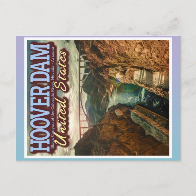 HOOVER DAM - COLORADO RIVER - NEVADA - ARIZONA POSTKARTE (Vorderseite)
