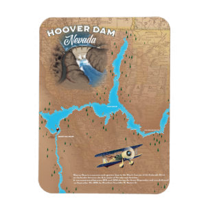 Hoover Dam Nevada Karte Magnet