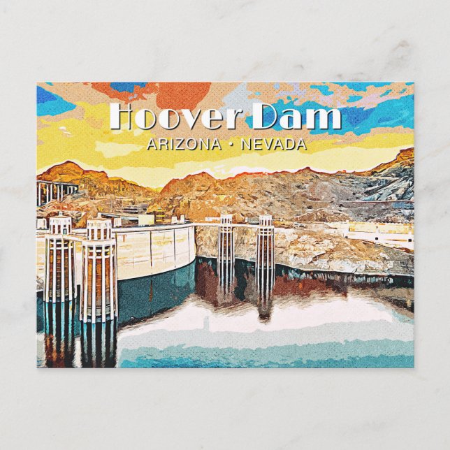 Hoover Dam Postkarte (Vorderseite)
