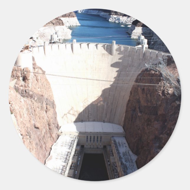 Hoover Dam Runder Aufkleber (Vorderseite)