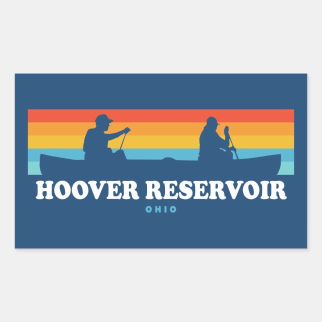 Hoover Reservoir Ohio Canoe Rechteckiger Aufkleber (Vorderseite)